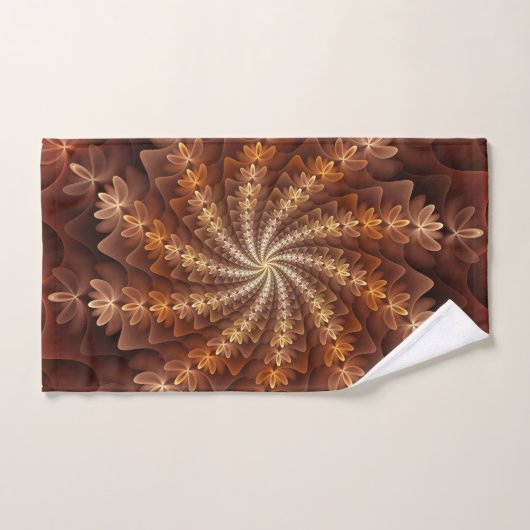 Couleurs chaudes, Trippy Moderne Motif d'art fract (Serviette à main)
