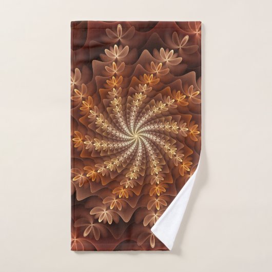 Couleurs chaudes, Trippy Moderne Motif d'art fract (Serviette à main)