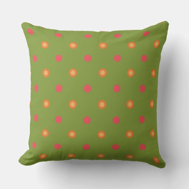 Couleurs chic Pois Coussin ou coussin (Recto)
