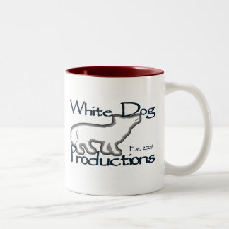 Couleurs Chien blanc - tasse de 2 tons (rouge)