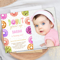 Couleurs claires Donut Anniversaire Invitations av
