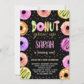 Couleurs claires Noir Donut Invitations Anniversai (Devant)