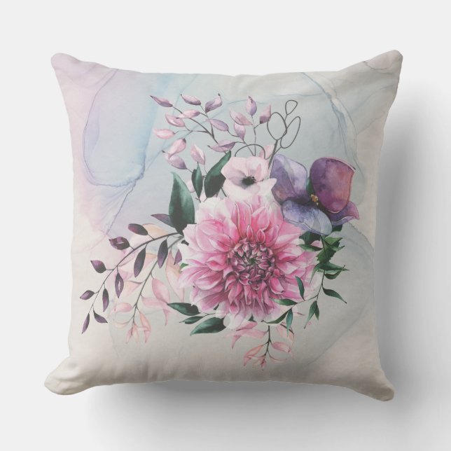Couleurs Cool Dahlia Oreiller traditionnel (Recto)