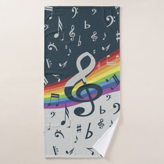 Couleurs d'arc-en-ciel de vague de clef triple (Serviette de bain)