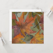 Couleurs d'automne Aquarelle Feuille tombée Carte  (Devant/Arrière en situation)