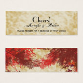 Couleurs d'automne : Billet de boisson Mariage rou (Devant & derrière)