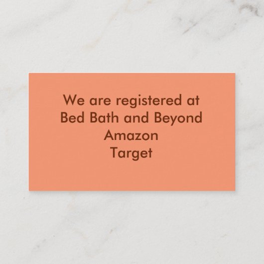 Couleurs d'automne Carte d'enregistrement orange e (Dos)