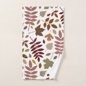 Couleurs d'automne en blanc pour les Feuilles tomb (Serviette à main)