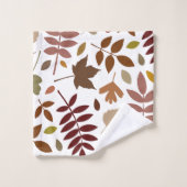 Couleurs d'automne en blanc pour les Feuilles tomb (Gant de toilette)