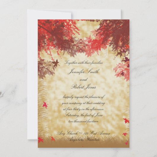 Couleurs d'automne et Faire-part de mariage des Br (Devant)