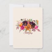 Couleurs d'automne Floral Wedding Invitations (Dos)