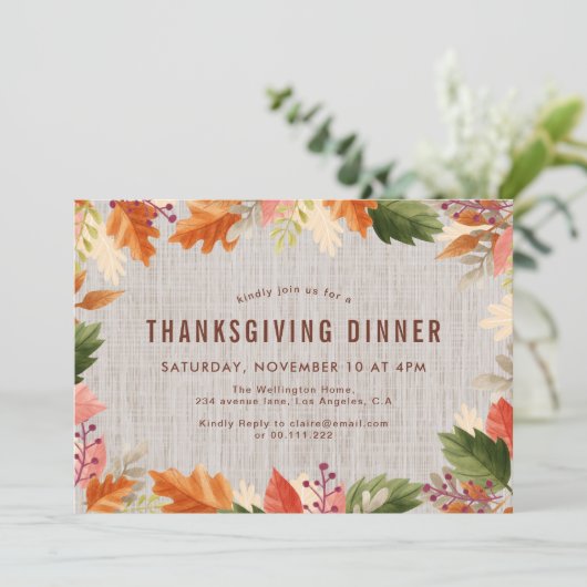 Couleurs d'automne invitation à dîner (Debout devant)