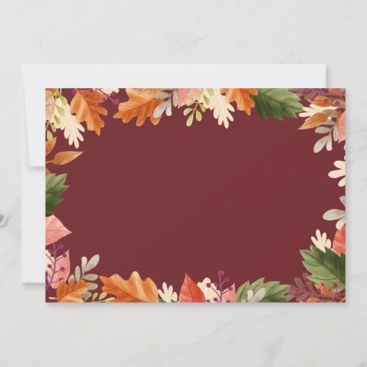 Couleurs d'automne invitation à dîner (Dos)