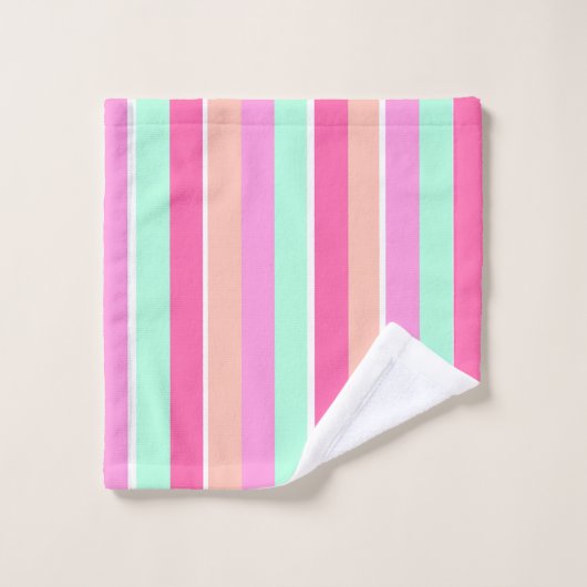 Couleurs de bonbons rayures (Gant de toilette)