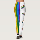 Couleurs de Fierté de Fleurs Gay Leggings rayés (Dos)