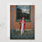 Couleurs de l'école bleue Invitations de la fête d (Devant)