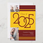 Couleurs de l'école Gold Maroon Faire-part de dipl (Devant)