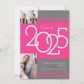 Couleurs de l'école rose Grey Faire-part de diplôm (Devant)