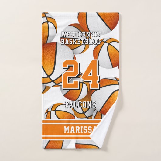 Couleurs de l'équipe de basketball orange (Serviette à main)