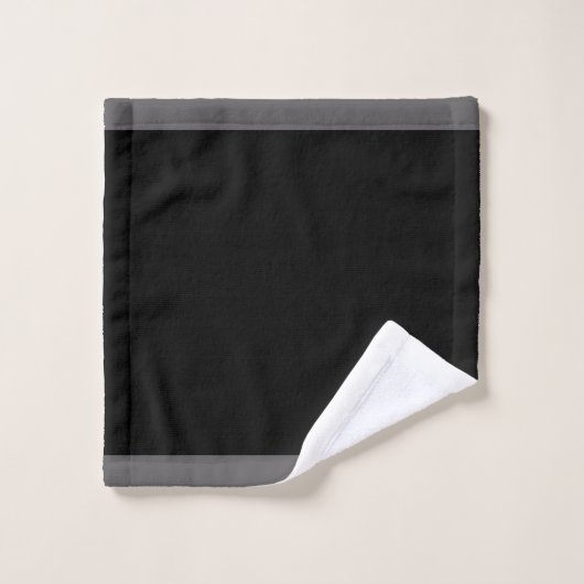 Couleurs De L'Équipe Sport Noir Et Gris Serviette (Gant de toilette)
