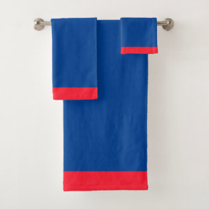 Couleurs De L'Équipe Sport Rouge Et Bleu Serviette