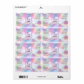 Couleurs de néon Holographie 2 OZ Étiquette de bou (Feuille entière)