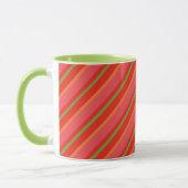 Couleurs de pavot Stripes Snazzy Ringer Mug (Gauche)