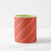 Couleurs de pavot Stripes Snazzy Ringer Mug (Centre)
