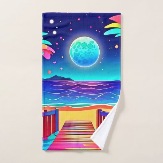 Couleurs de plage Lune (Serviette à main)