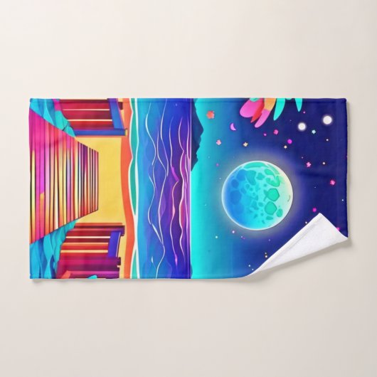 Couleurs de plage Lune (Serviette à main)