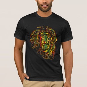 Couleurs de reggae de lion de T-shirt de Rasta