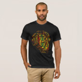 Couleurs de reggae de lion de T-shirt de Rasta (Devant entier)