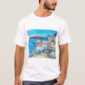 Couleurs de T-shirt de Santorini (Devant)