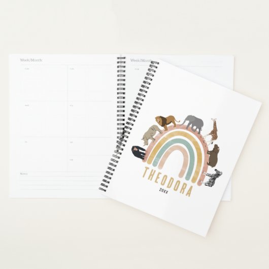 Couleurs de terre Aquarelle Arc-en-ciel Animaux de (Devant avec enveloppe)