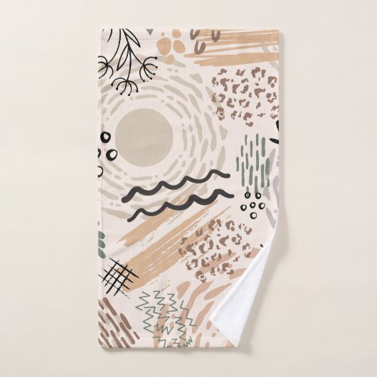 Couleurs de terre avec des formes abstraites décor (Serviette à main)