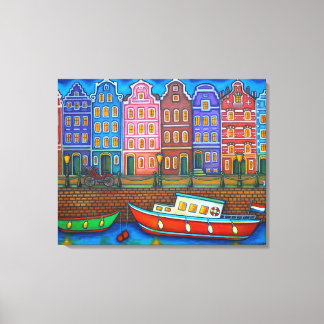 Couleurs de toile d'Amsterdam étirée