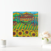 Couleurs de Toscane Carré Horloge murale, Lisa Lor (Maison)