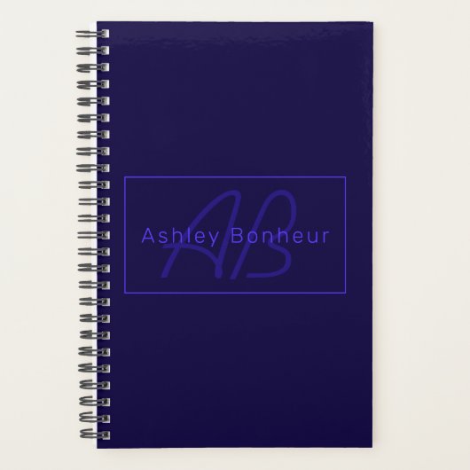 Couleurs Deep Purple Modernes | Nom et Monogramme (Devant)
