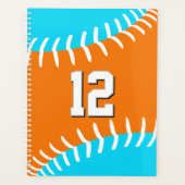 Couleurs d'équipe de baseball softball w numéro de (Devant)