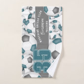 Couleurs d'équipe gris turquoise Beaucoup de balle (Serviette à main)