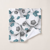 Couleurs d'équipe gris turquoise Beaucoup de balle (Gant de toilette)