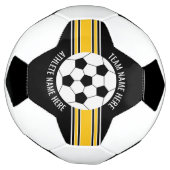 Couleurs d'équipe jaune et noir Nom personnalisé (Tourné)