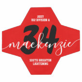 Couleurs d'équipe personnalisées rouges Nom Numéro (Plat)