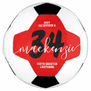 Couleurs d'équipe personnalisées rouges Nom Numéro