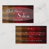 Couleurs des cheveux rouges Cartes de visite de la (Devant / Derrière)