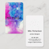 Couleurs déversées dans le carte de visite carré d (Devant / Derrière)