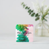 Couleurs déversées dans le carte de visite carré d (Debout devant)