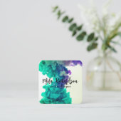 Couleurs déversées dans le carte de visite carré d (Debout devant)