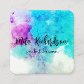 Couleurs déversées dans le carte de visite carré d (Devant)