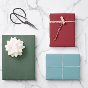 Couleurs d'hiver Enveloppement Papier Plat Set 10